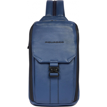 Рюкзак слинг мужской PIQUADRO THAN CA6616S135/BLU синий кожа