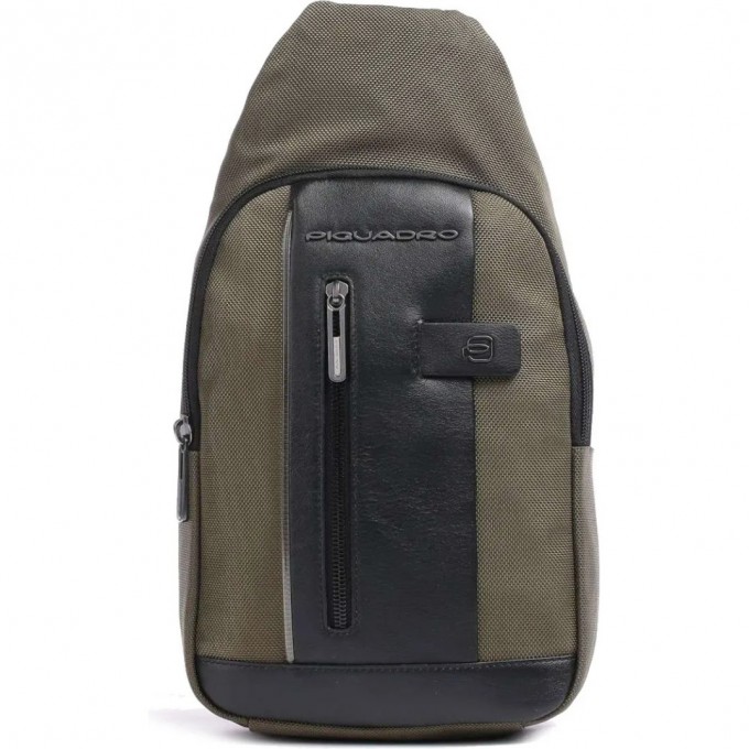 Рюкзак слинг PIQUADRO BRIEF2 светло-коричневый кожа/ткань CA4536BR2L/VMN